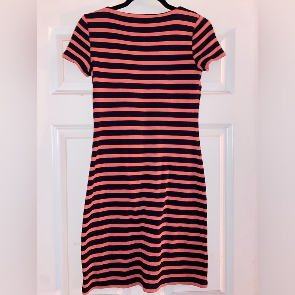 Talbots Women’s Petite Small Pink and Blue Striped Dress - Picture 4 of 6